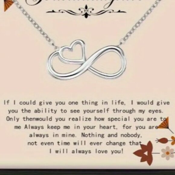 Elegant Silver Infinity Heart Necklace for Granddaughter - Picture 4 of 8